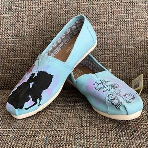 Beauty and the Beast hand painted blue Toms